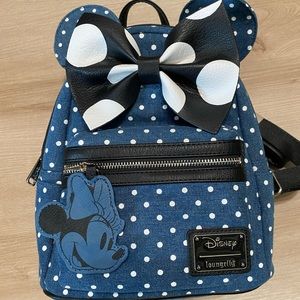 Disney Loungefly Denim with Polka Dots backpack